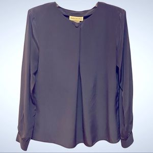 Helene St Marie Navy Blue blouse long sleeve size S